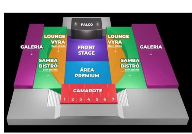 Mapa dos setores do evento Vyra